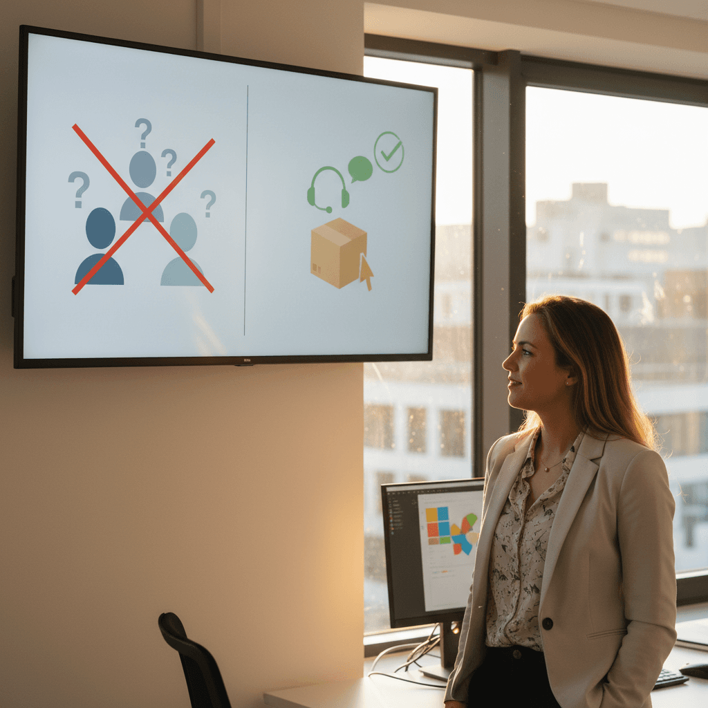 Infographie montrant deux colonnes : à gauche les bots interdits (assistants généralistes type ChatGPT) barrés en rouge, à droite les bots autorisés (service client, suivi commande) en vert